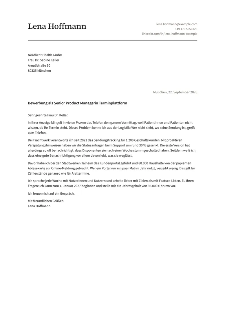 Compact: Anschreiben