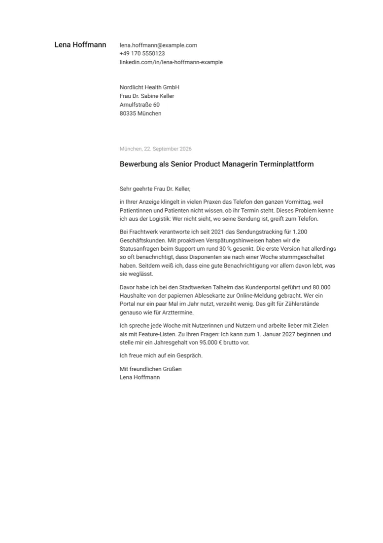 Margin: Anschreiben